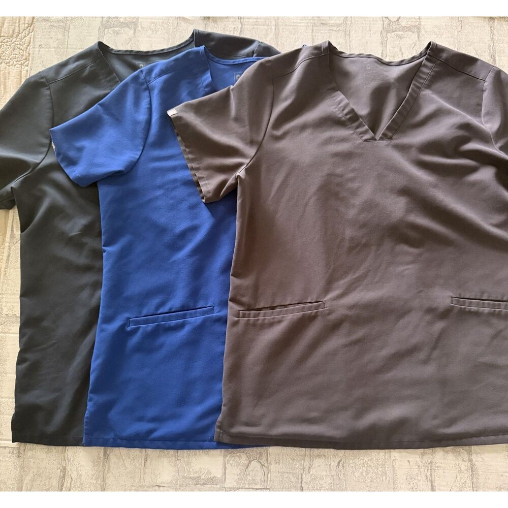 Figs Lot Casma & Catarina Womens VNeck Scrub Tops Multi Color Medical Uniform L